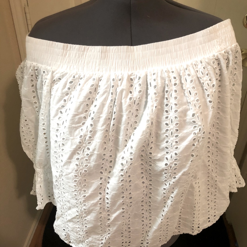 White Blouse With Cold Shoulders